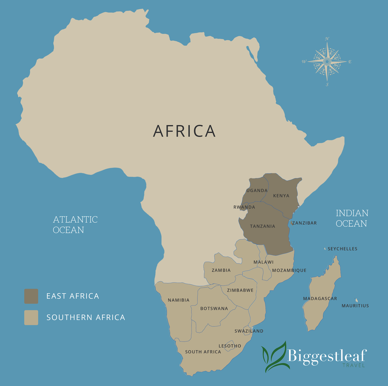 What are the differences between East Africa and Southern Africa?