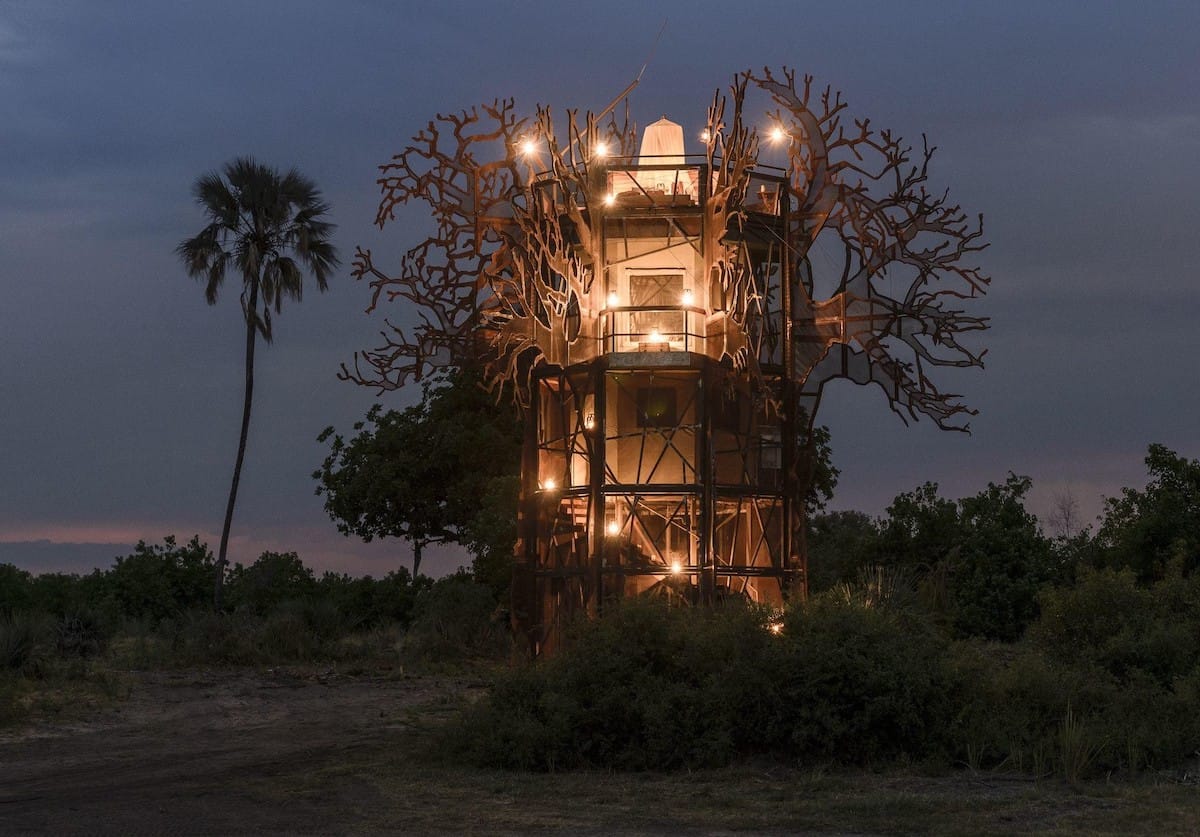Africa is full of beautiful and unusual accommodation like the Baobab Sleepout at Xigera in Botswana