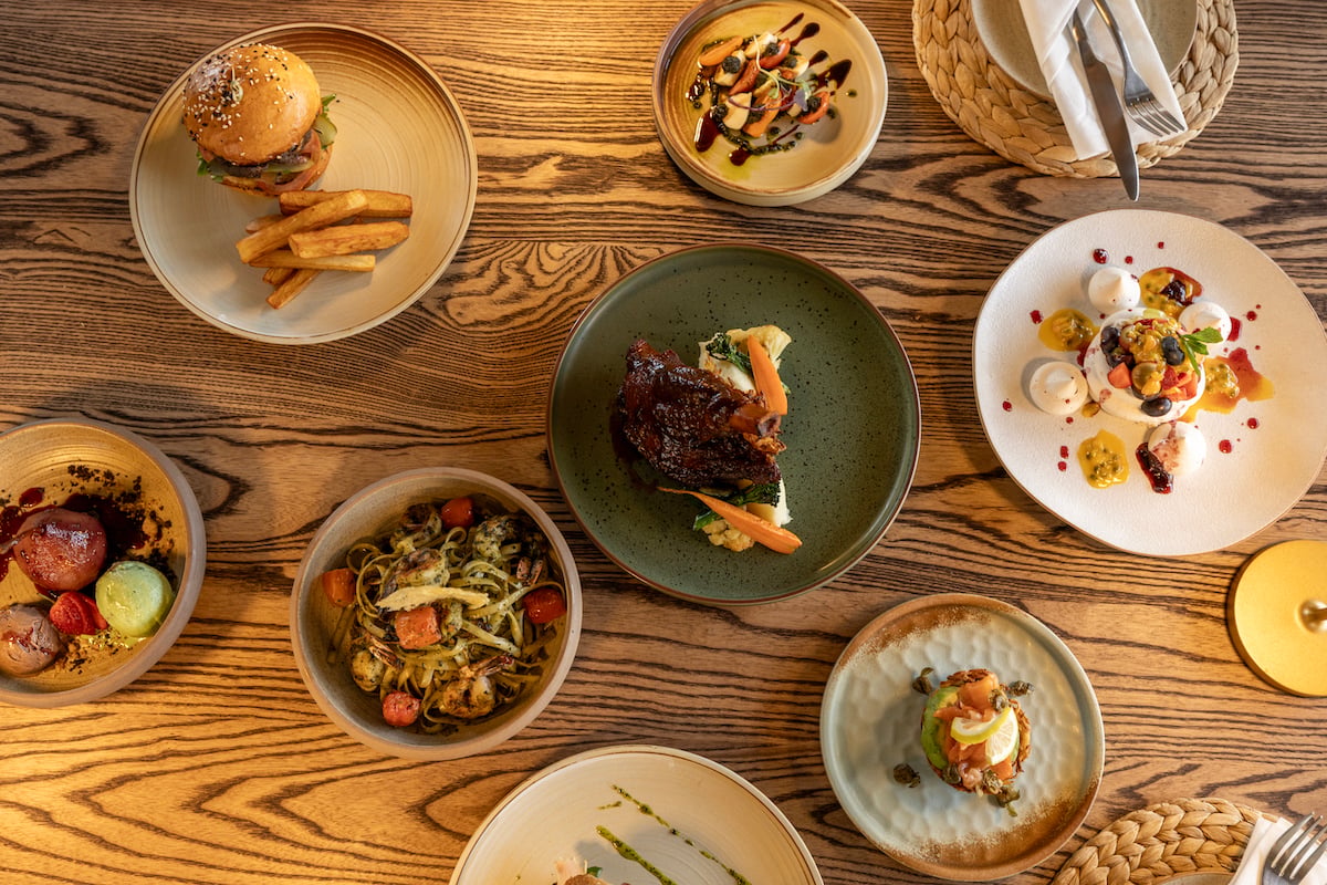 A spread of dishes at Tsholo Safari Lodge in Pilanesberg
