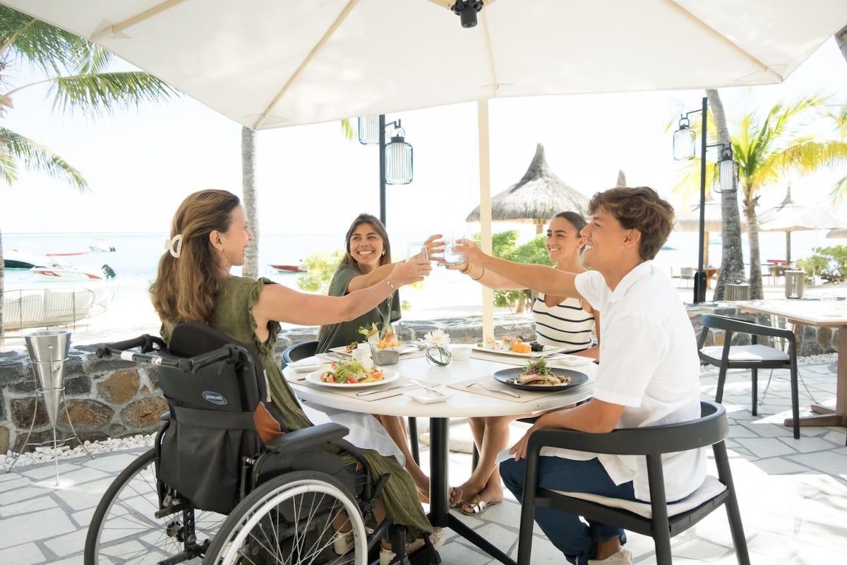 Family lunch at Paradis in Mauritius